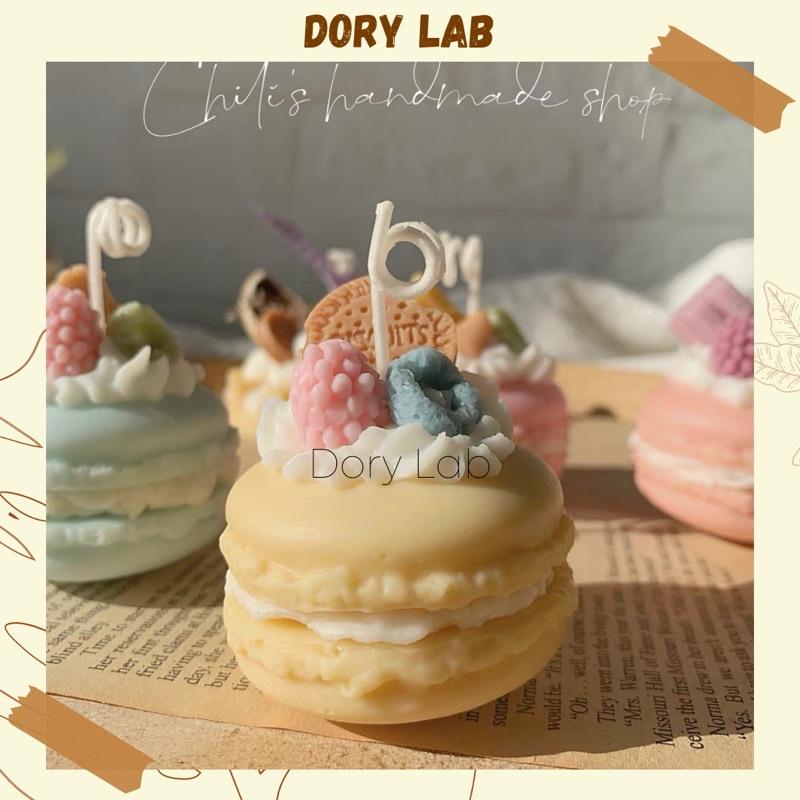 Nến Thơm Tạo Hình Bánh Macaron Topping Màu Sắc Handmade, Phụ Kiện Decor - Dory Lab
