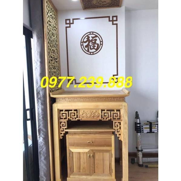 bộ bàn thờ gỗ sồi 127cm chất liệu 100% sồi