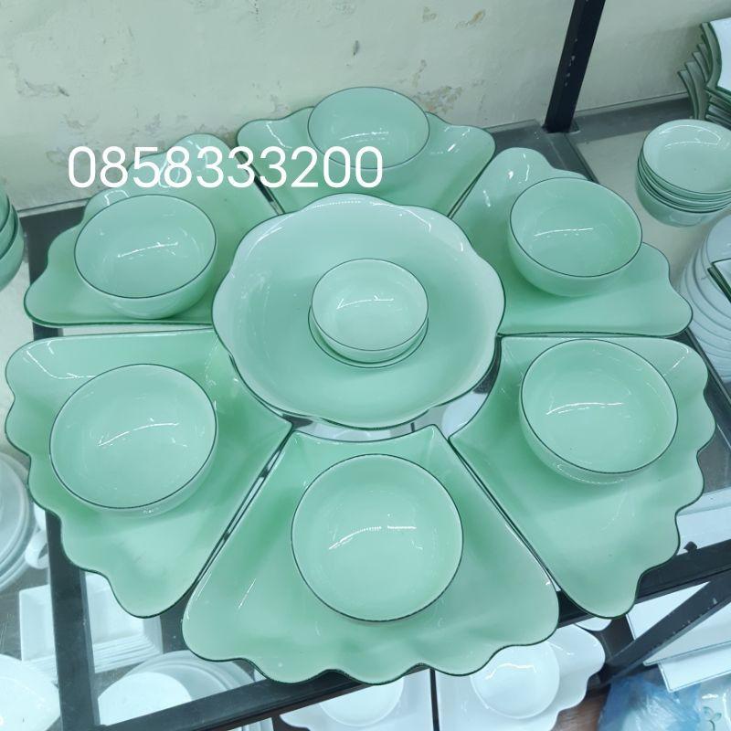 Bộ bát đĩa hoa mặt trời ĐK 48cm. Cỡ vừa xinh. Hàng sứ Bát Tràng