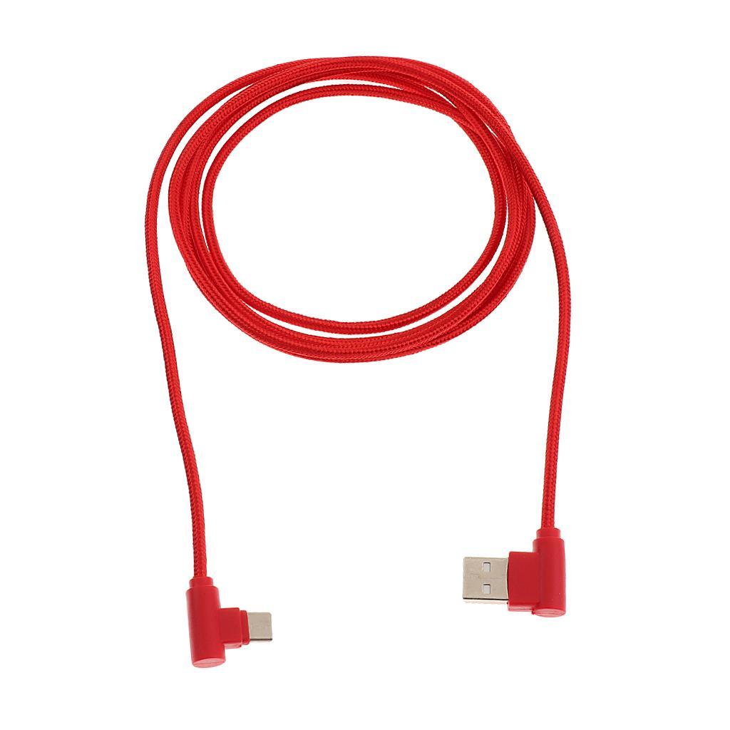2Meter 6.5Ft USB to USB Type C Sync Charger Angled Cable Adapter Cord