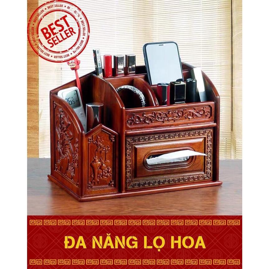 Hộp đa năng đựng tài liệu văn phòng gỗ Hương cao cấp