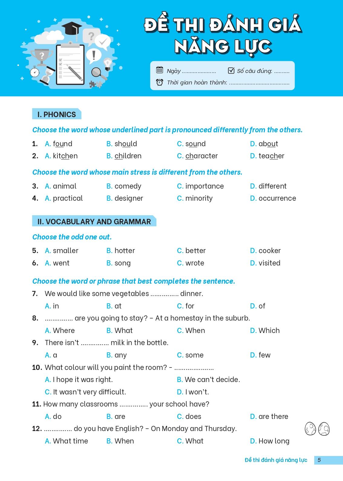 Giải Thích Và Ôn Luyện Chuyên Đề Tiếng Anh Thi Vào Lớp 6 Trường THCS Chất Lượng Cao