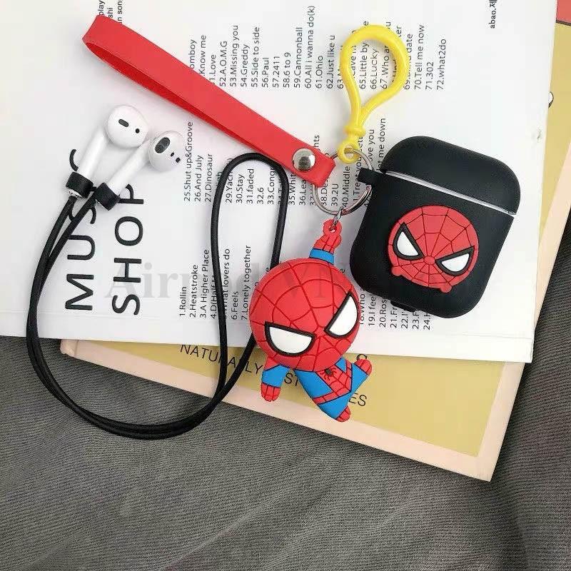 Bao Case Ốp dành cho airpods 1 và 2, tai nghe bluetooth i11,i12, i100.. bộ sưu tập siêu anh hùng kèm móc cao cấp