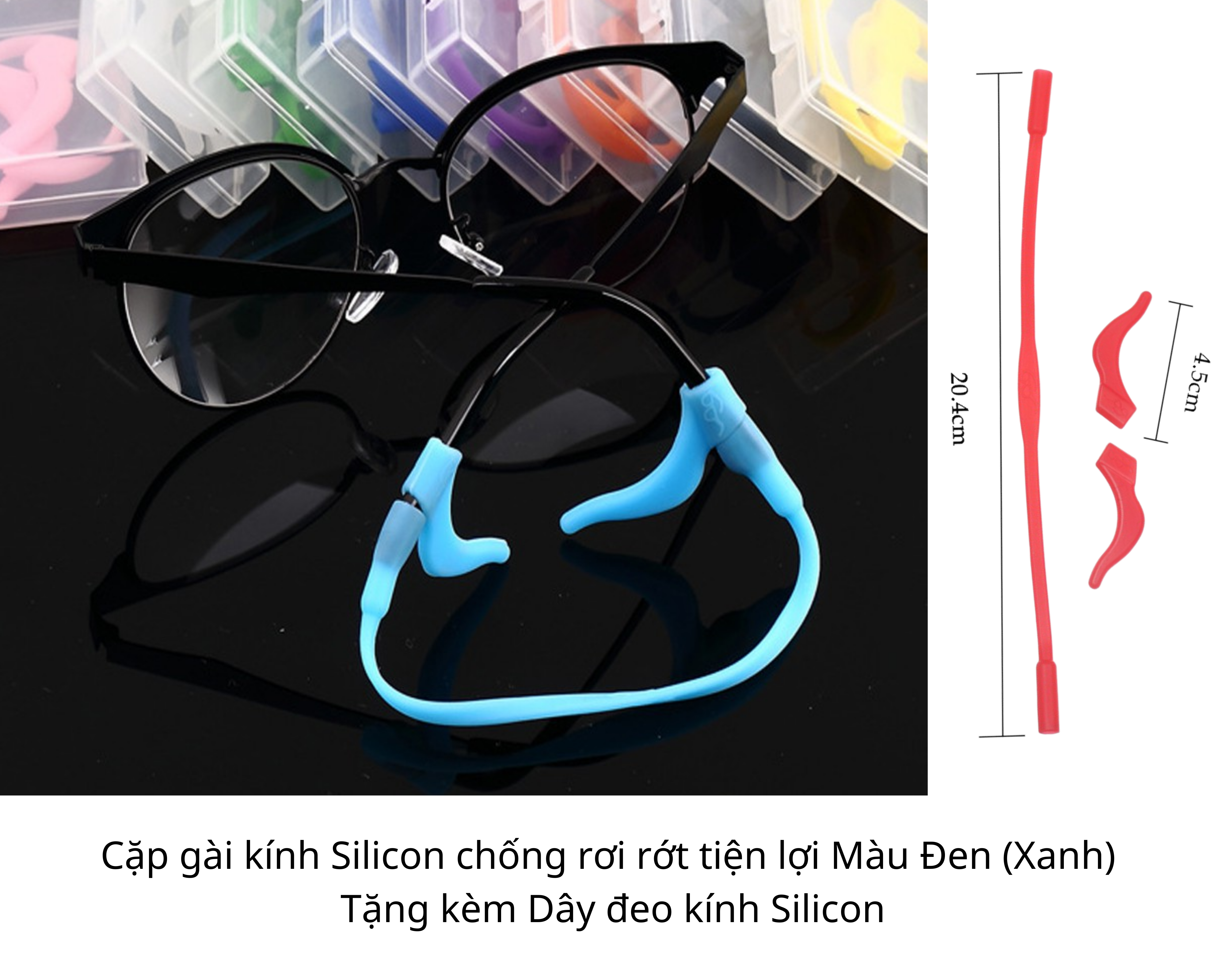 Cặp gài kính silicon chống rơi rớt tiện lợi
