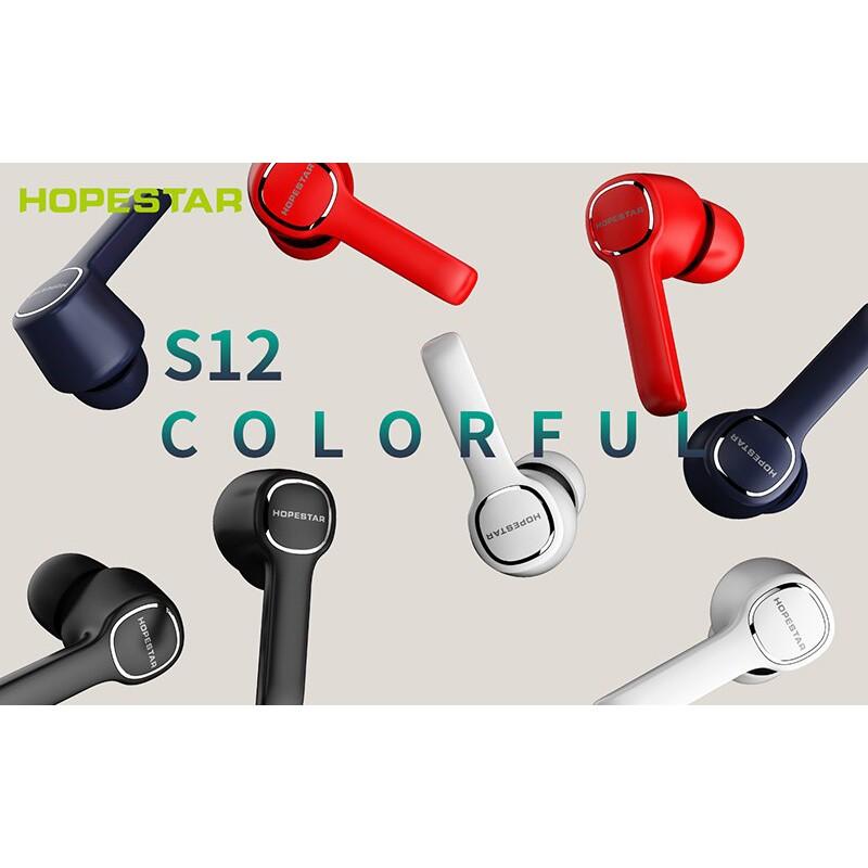 Tai nghe Bluetooth TWS Headset Hopestar S12 V5.0 kết nối từng tai riêng lẻ, âm thanh cực hay, pin dùng đến 4H (HÀNG CHÍNH HÃNG)