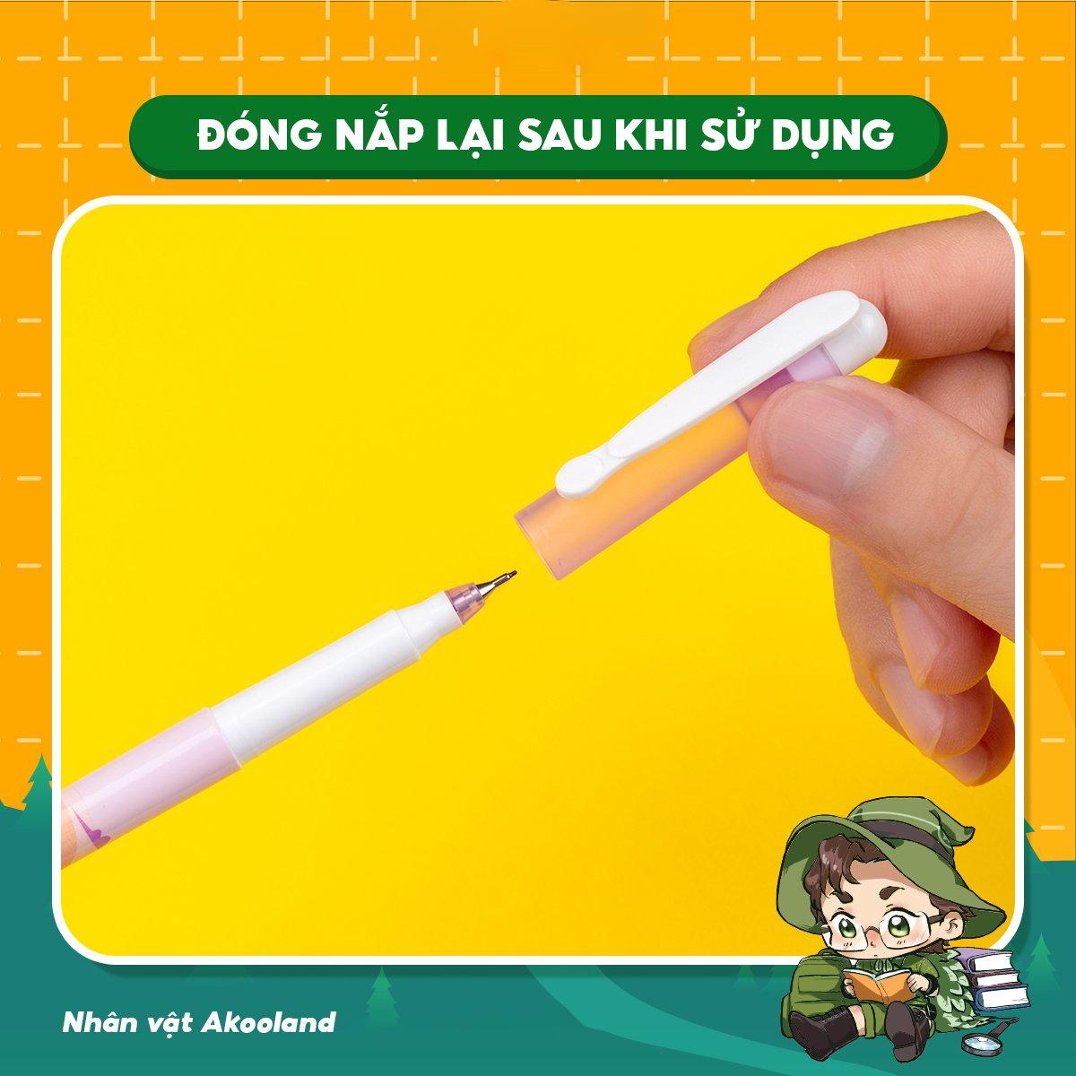 Bút Lông Kim 0.3 mm - Nhân Vật Akooland Tahi - Thiên Long FL-04/AK - Mực Tím