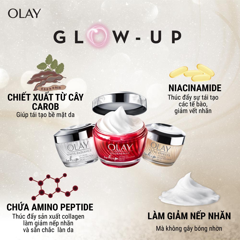 Kem Dưỡng Da OLAY WHIPS Chống Nắng SPF30 Regenerist