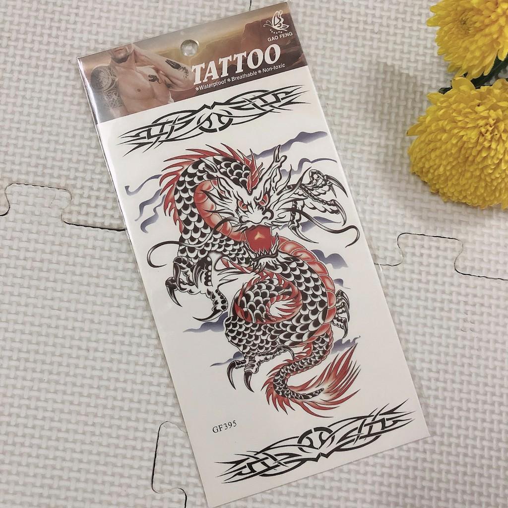 Combo 5 tấm hình xăm dán cao cấp rắn hổ mang xinh 10x20cm- mua từ 2 combo tặng 2 tấm đồng size