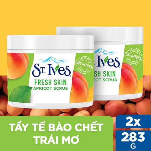 Combo 2 hũ tẩy da chết toàn thân St.Ives tươi mát hương mơ 283g