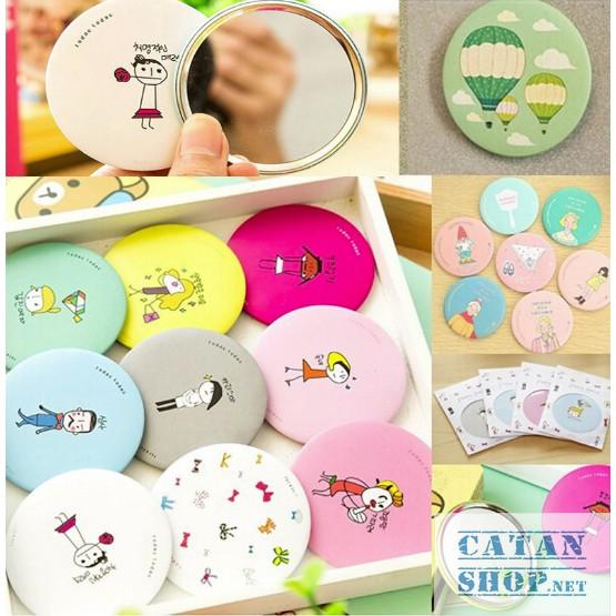 Combo 5 Gương mini bỏ túi siêu cute , nhỏ gọn xinh xắn thích hợp cho các bạn nữ có thể mang theo khắp mọi nơi