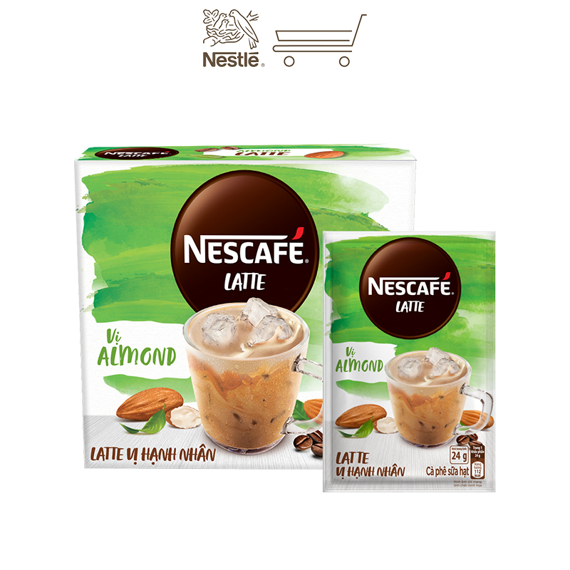 Cà phê hòa tan Nescafé Latte sữa hạt vị hạnh nhân