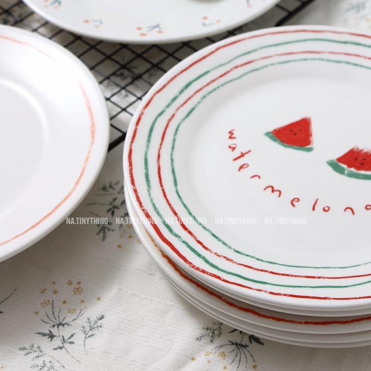 Đĩa sứ cao cấp, dĩa sứ ăn hoa quả hoạ tiết vẽ tay phong cách Vintage Hàn Quốc NA0054