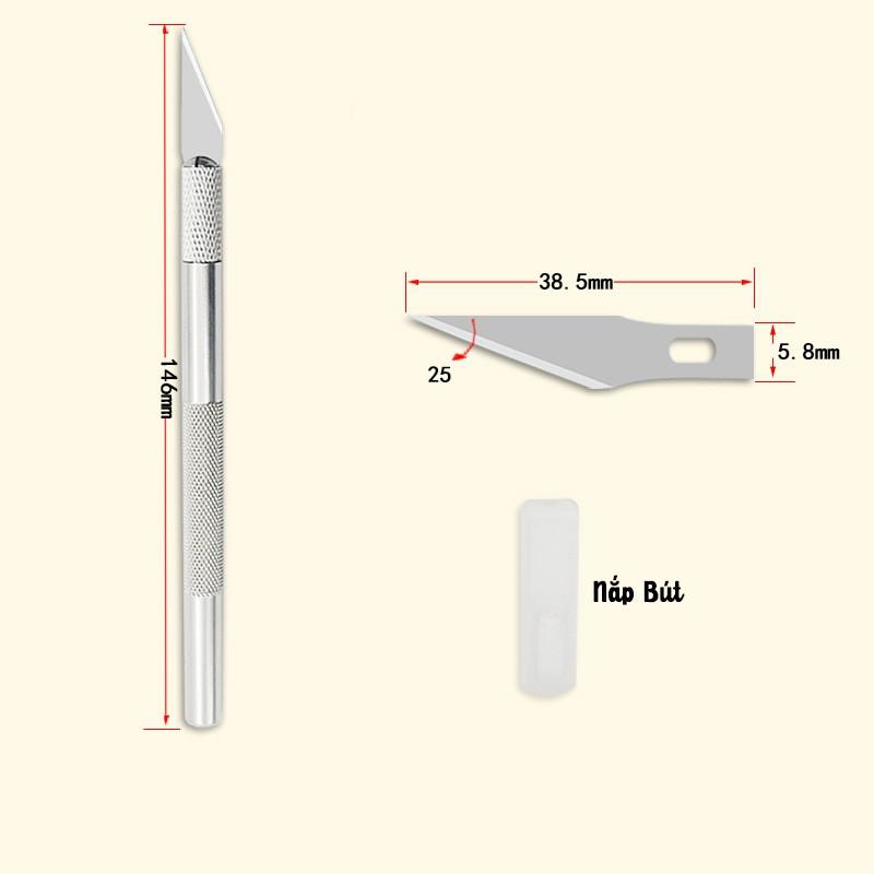 Bút Khắc - Dao Khắc Hợp Kim Nhôm Kèm 6 Mũi Dao