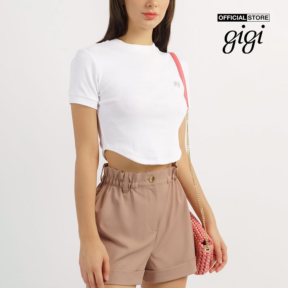 GIGI - Áo thun nữ croptop tay ngắn phối logo thời trang G1201T221232