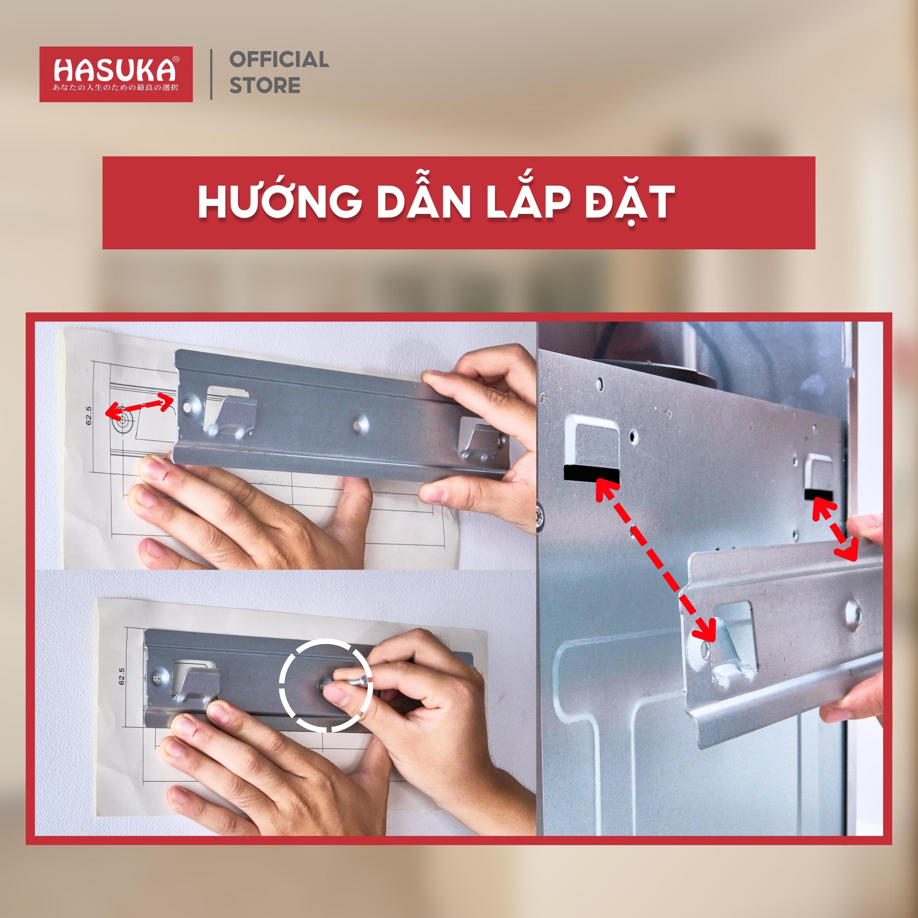 Máy hút mùi cong lưới inox HASUKA HSK-779IN, hút và khử mùi với công suất hút 950m³/h, nút bấm điều khiển cơ (BH 24 tháng) - hàng chính hãng