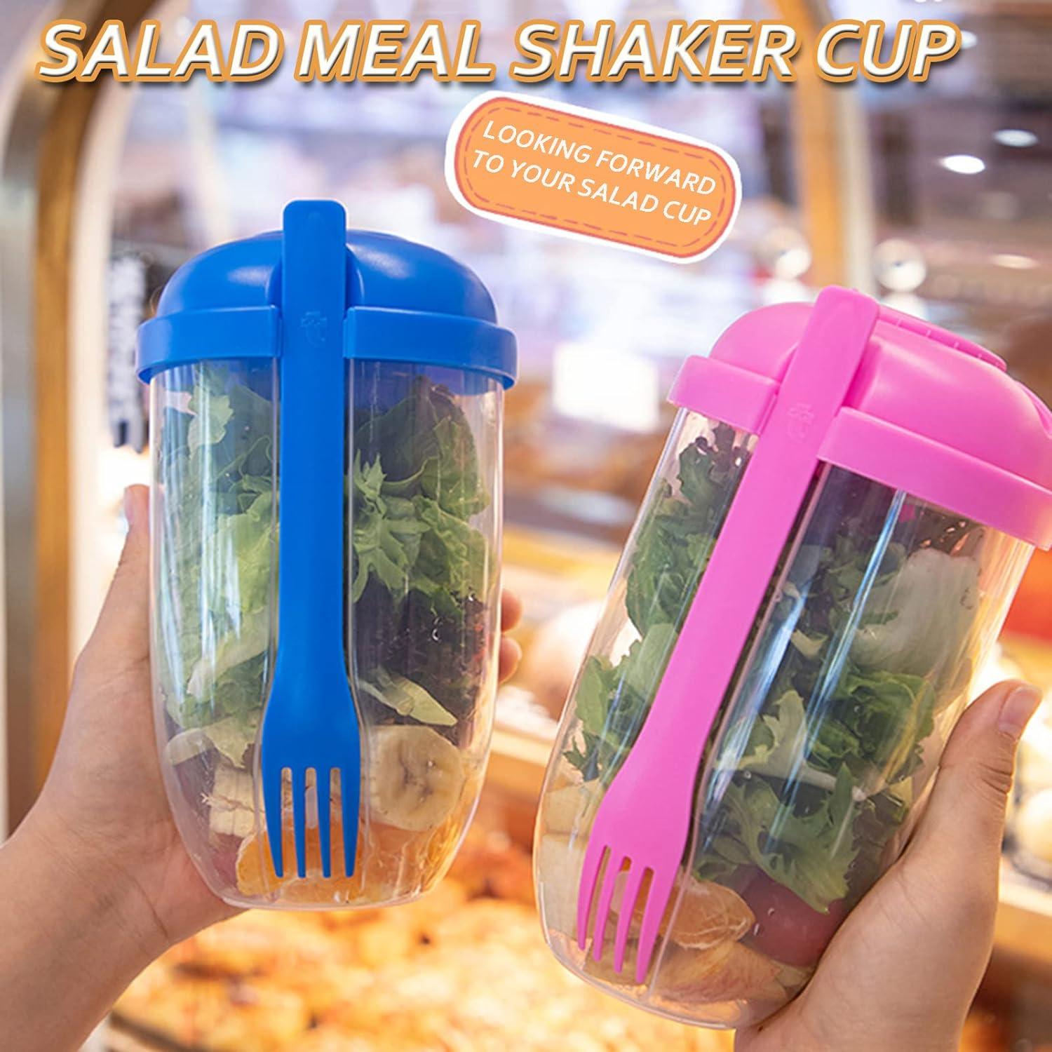 2 PCS Salad Bữa ăn Shaker Cup, Salad Shaker di động với nĩa và giá đỡ salad, hộp đựng hoàn hảo