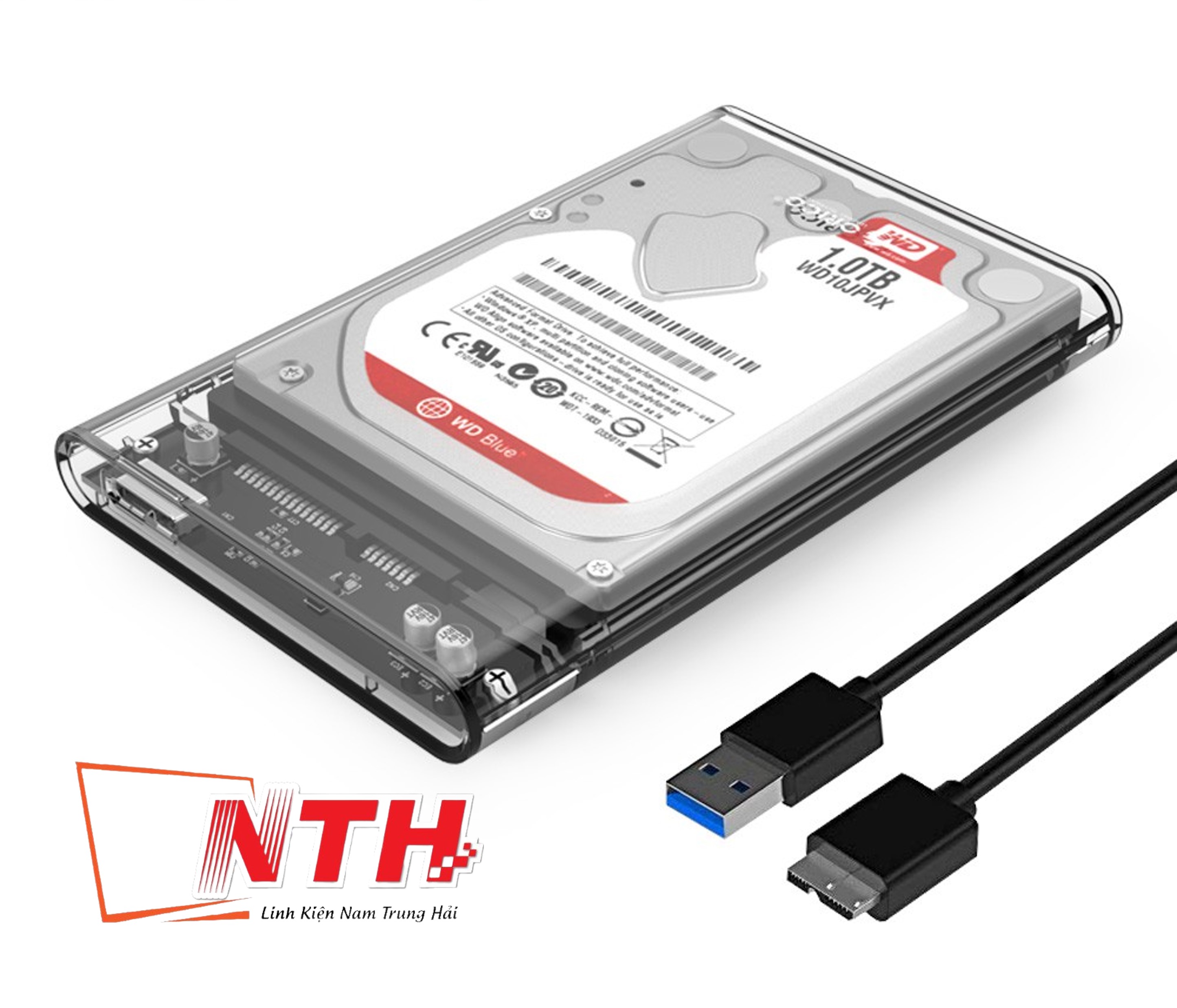 Box Gắn Ổ Cứng Di Động SSD HDD GLOWAY 2.5 Usb 3.0 Tốc Độ 5Gb/s Nhựa Abs Trong Suốt
