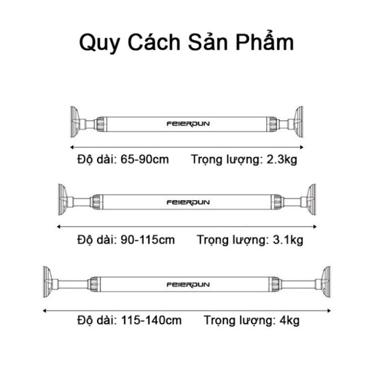 Xà Đơn Treo Tường Thế Hệ Mới FED-0228 . Chất liệu thép carbon