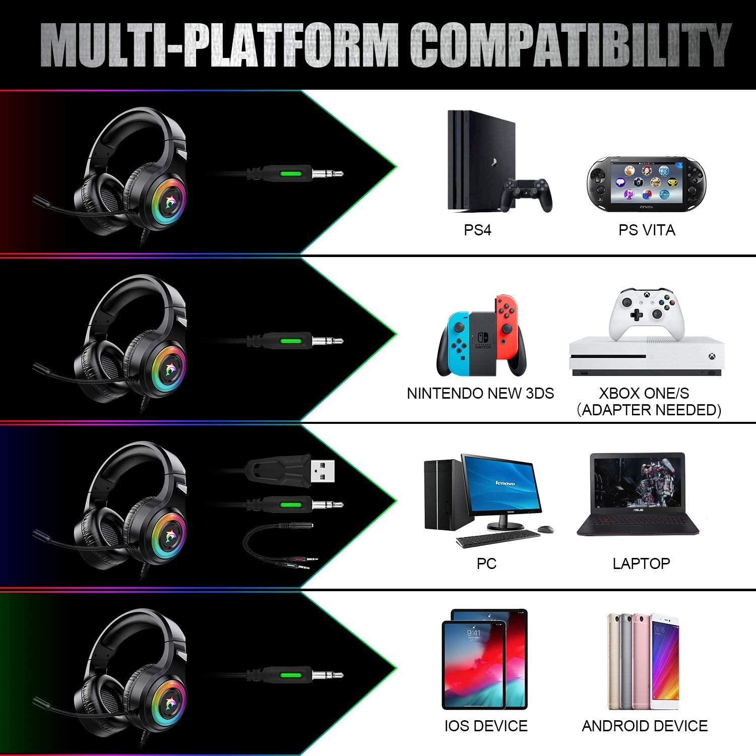 Tai Nghe Chơi Game Máy Tính Có Dây Game Thủ Audifonos PS4 Tai Nghe Có Micro Chống Ồn Stereo Tai Nghe Cho Máy Tính Xbox One