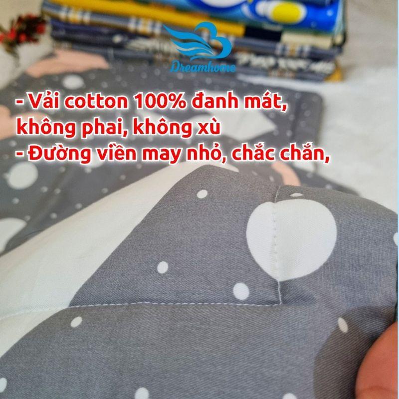 Vỏ gối nằm lót bông Cotton Hàn 50x70cm cả viền, chất liệu dày dặn, thấm mồ hôi tốt, khóa kéo (1 sản phẩm có 2 vỏ gối)