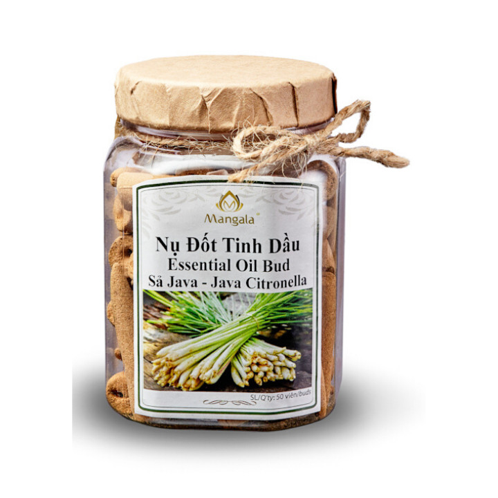 Nụ Đốt Thơm TINH DẦU SẢ JAVA Mangala TẶNG phụ kiện đốt - 50 Viên - ĐUỔI MUỖI VÀ CÔN TRÙNG - 100% NGUYÊN LIỆU THIÊN NHIÊN, KHÔNG HÓA CHẤT