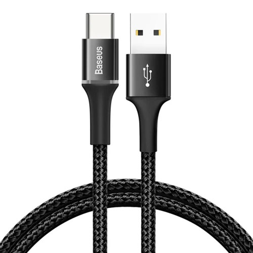 Cáp Sạc Nhanh Và Hỗ Trợ Truyền Dữ Liệu Baseus Halo USB Sang Type C - Hỗ Trợ Dòng Lên Đến 3A - Tích Hợp QC 3.0/2.0 - Tốc Độ Truyền Lên Đến 480Mbps - Trang Bị Đèn LED Hiển Thị - Hàng Chính Hãng