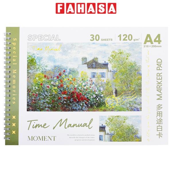 Tập Vẽ Lò Xo A4 - 120gsm - Depai 2002-25 (30 Tờ) - Time Manual