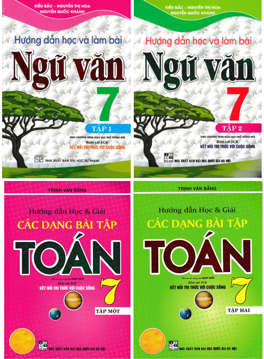 Sách tham khảo- Combo Hướng Dẫn Học & Giải Các Dạng Bài Tập Toán 7 + Hướng Dẫn Học Và Làm Bài Ngữ Văn 7   _HA