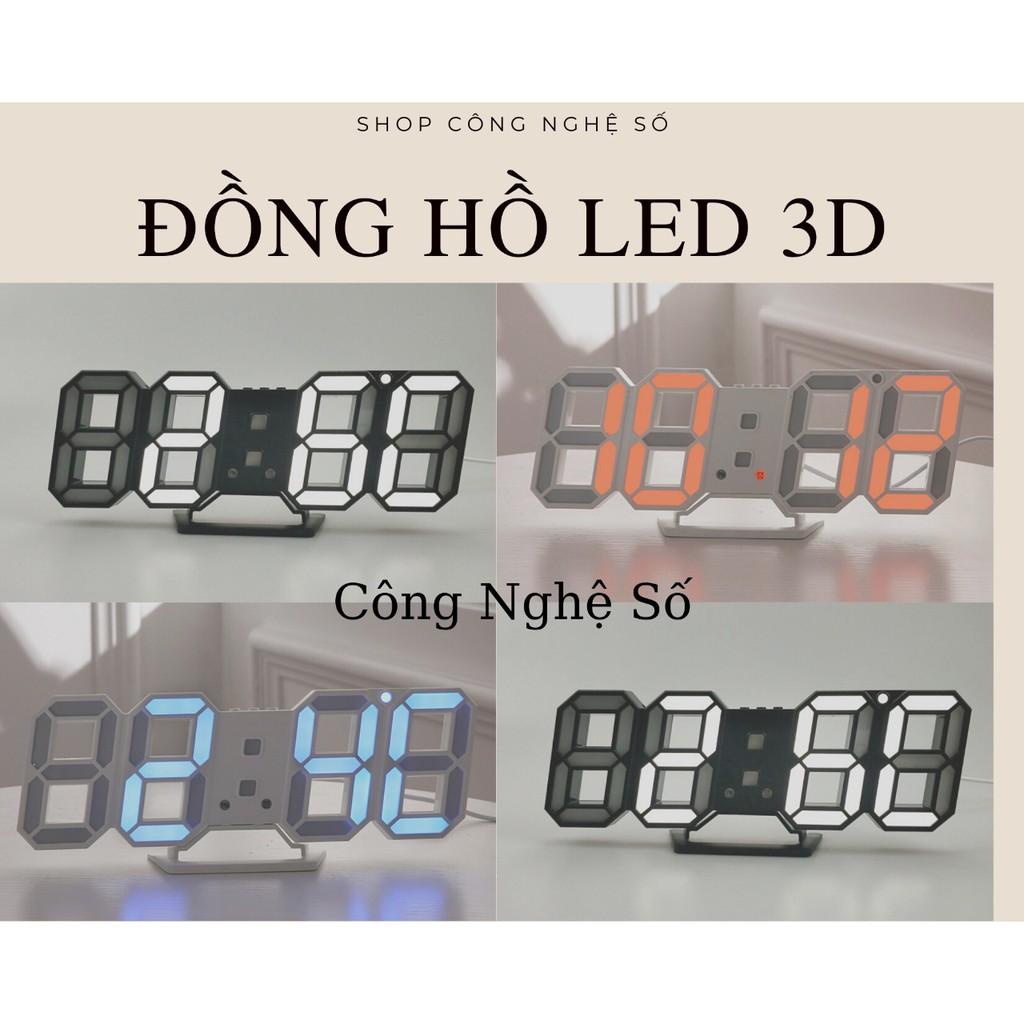 Đồng hồ led 3D treo tường, để bàn thông minh nhiều màu sắc dễ sử dụng phong cách Hàn Quốc