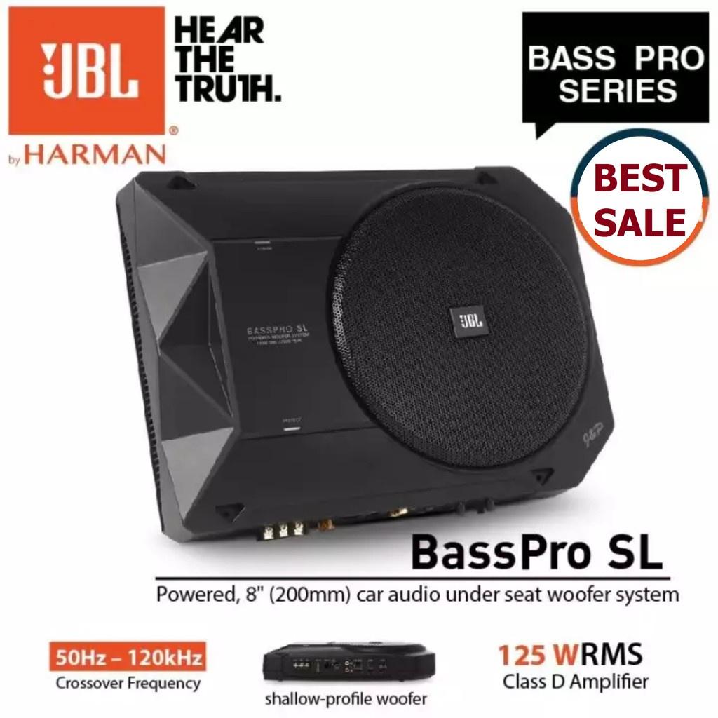 Loa Sub Gầm Ghế JBL BassPro SL 8&quot; - Loa Siêu Trầm Sub Điện Liền Ampli Công Suất 250W Cho Ô Tô