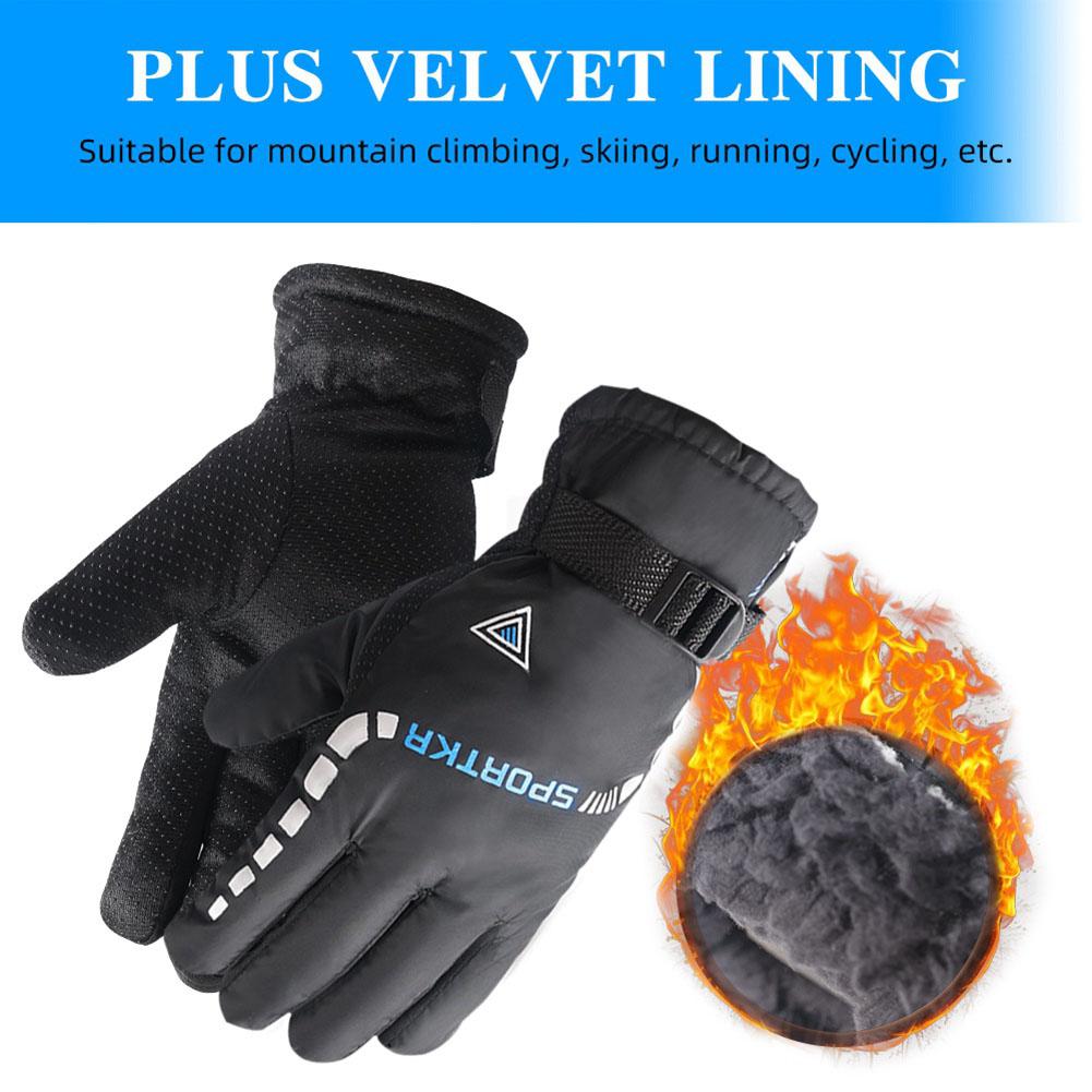 Găng tay ấm mùa đông chuyên nghiệp Găng tay chống trượt chống trượt Găng tay nam Color: GRAY