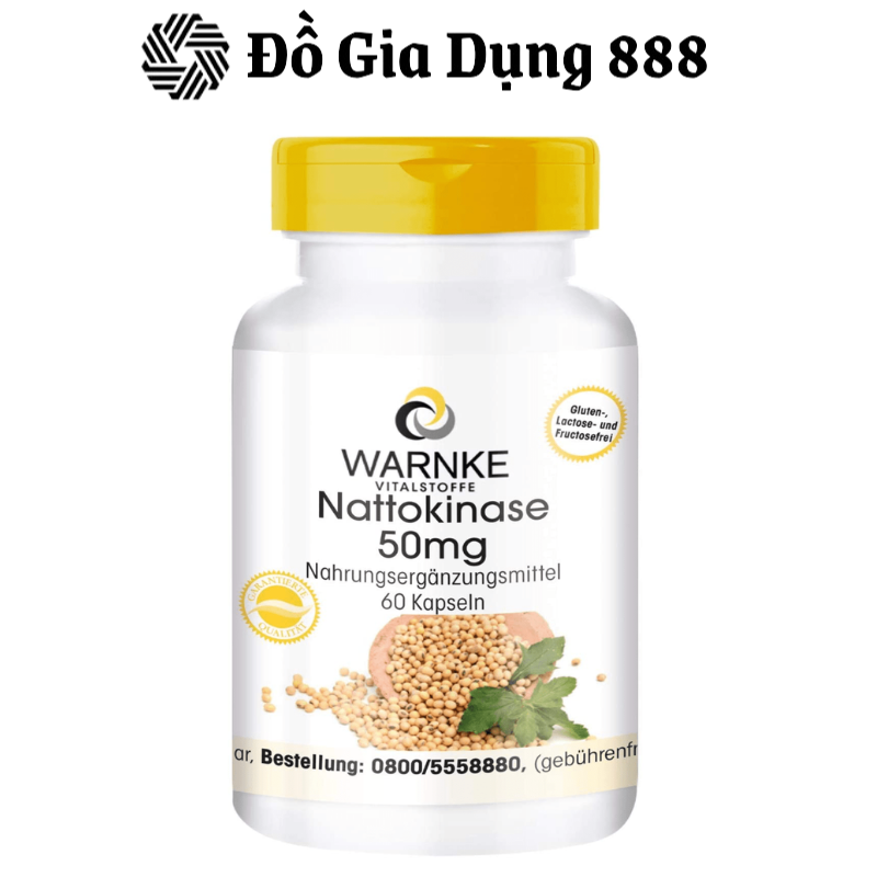 Viên Uống Phòng Chống, Ngăn Ngừa Đột Quỵ, Tai Biến MẠch Máu Não Warnke Nattokinase, Nhập Đức, 60 Viên
