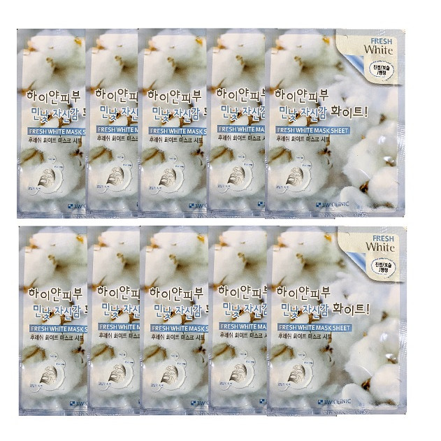 [BẢN MỚI] COMBO 10 Mặt nạ dưỡng da trắng mịn 3W Clinic Fresh White Mask Sheet 23ml