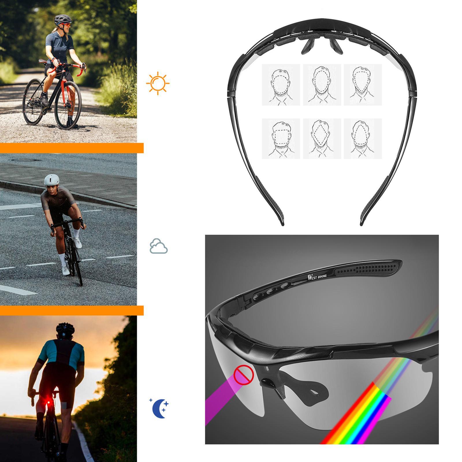 Photochromic Cycling Glasses Discoloration Bike Goggles Sports Eyewear