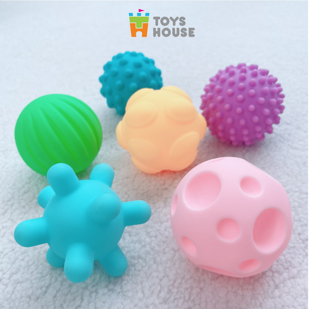 Set 6 bóng gai Silicone kích thích giác quan toàn diện cho bé ToysHouse HE0207