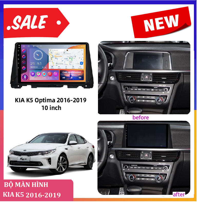 Màn hình DVD ANDROID cho xe ô tô,KIA K5 2016-2019.màn hình 10 inch full HD đa chức năng cho xe ô tô.GỒM mặt dưỡng jack nguồn theo xe.shop còn tặng PM V.I.E.T.M.A.P.S.1