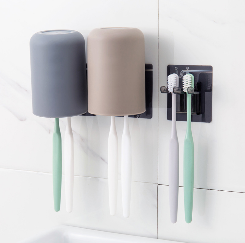 Móc dán tường đựng bàn chải kèm cốc