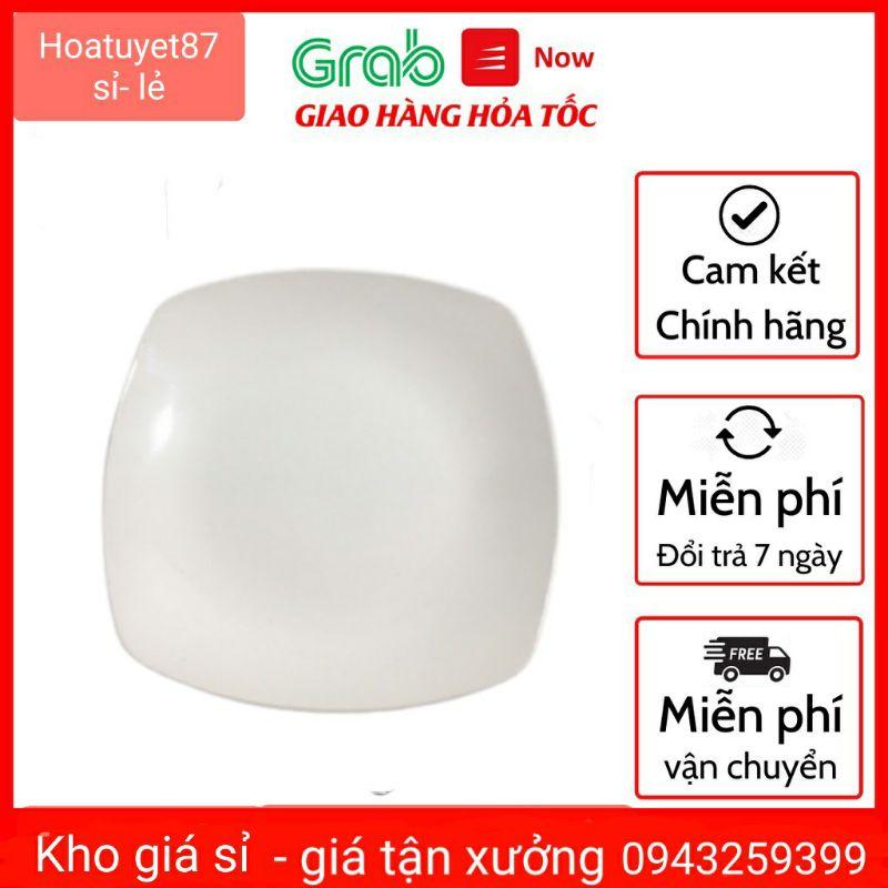 Đĩa sứ trắng vuông nông hàng đẹp