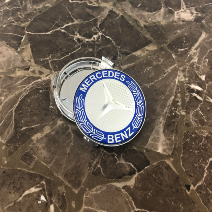 01 chiếc Logo chụp mâm, ốp lazang bánh xe ô tô Mercedes Benz cao cấp đường kính 75mm mã MBZ75