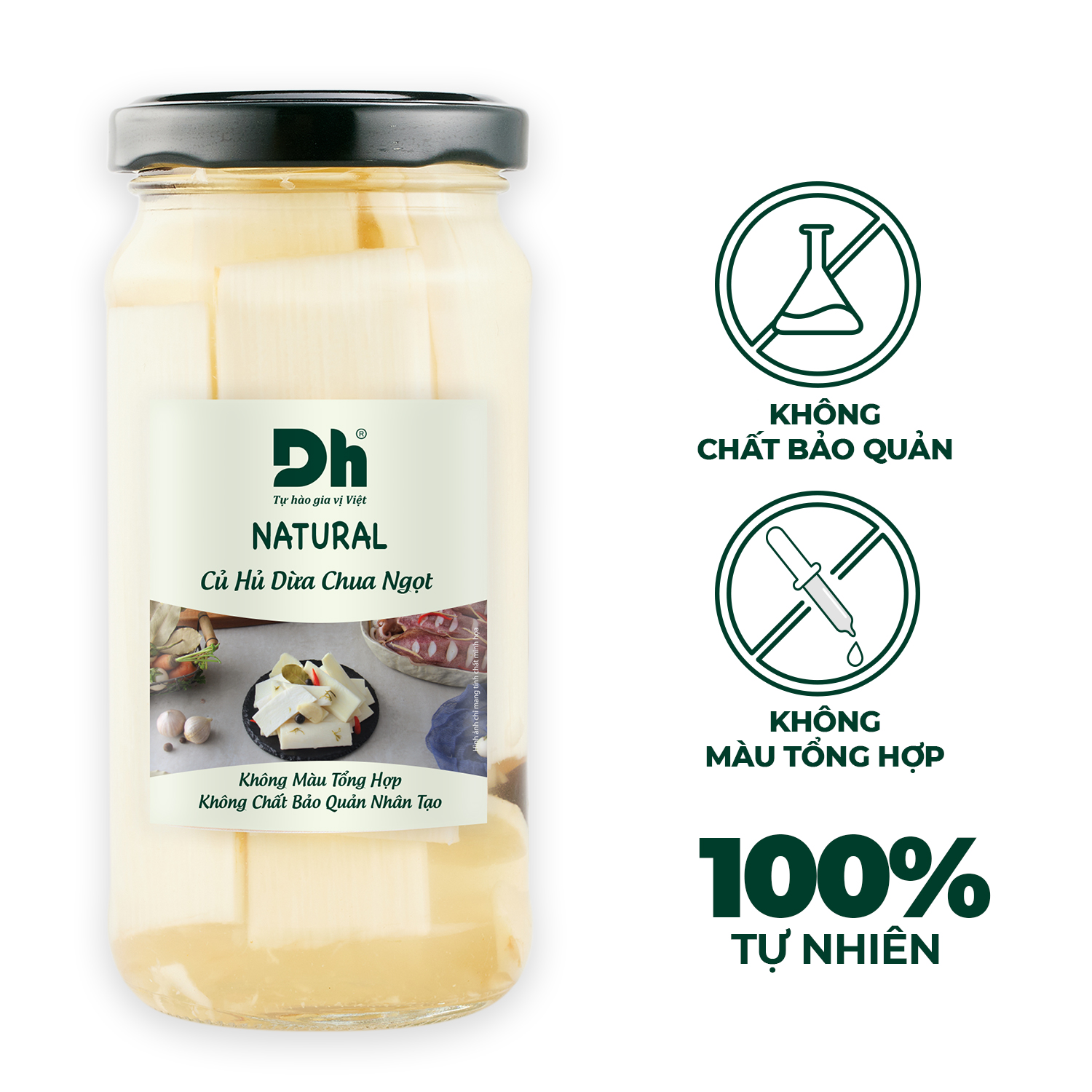 NATURAL Củ Hủ Dừa Chua Ngọt 220g - Dh Foods