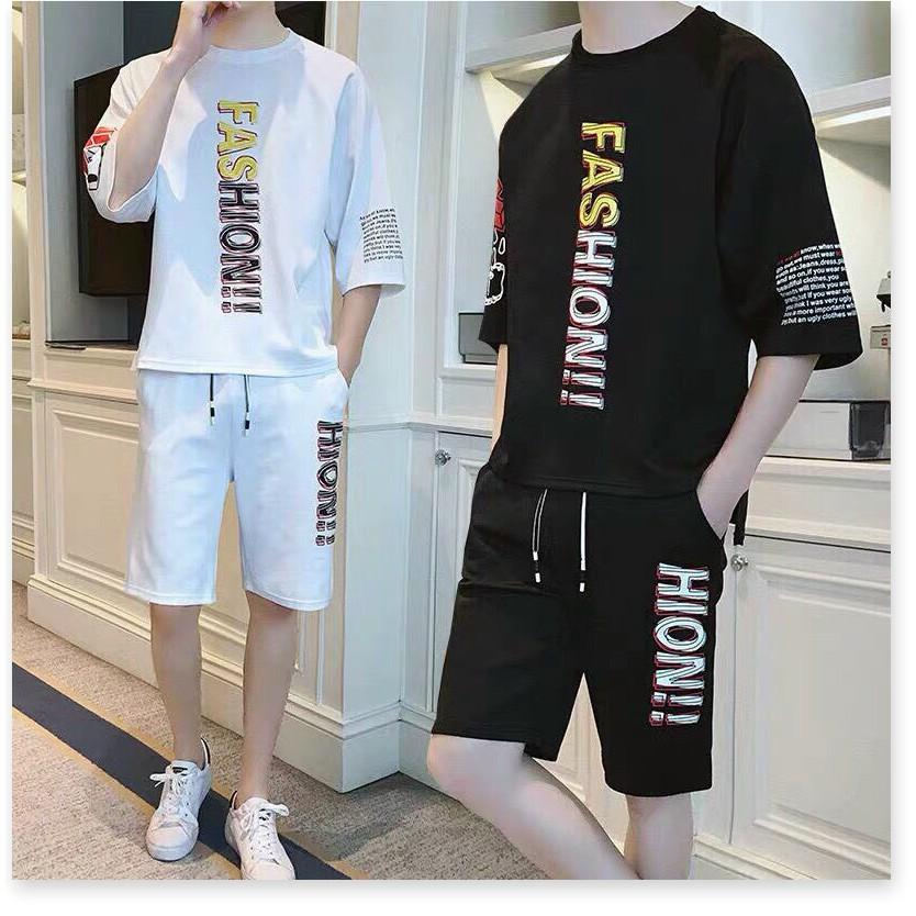 SET BỘ THỂ THAO NAM PHONG CÁCH HỌA TIẾT CÁ TÍNH THUN CO GIẢN 4 CHIỀU THOÁNG MÁT TRANG NEMO 36 FASHION