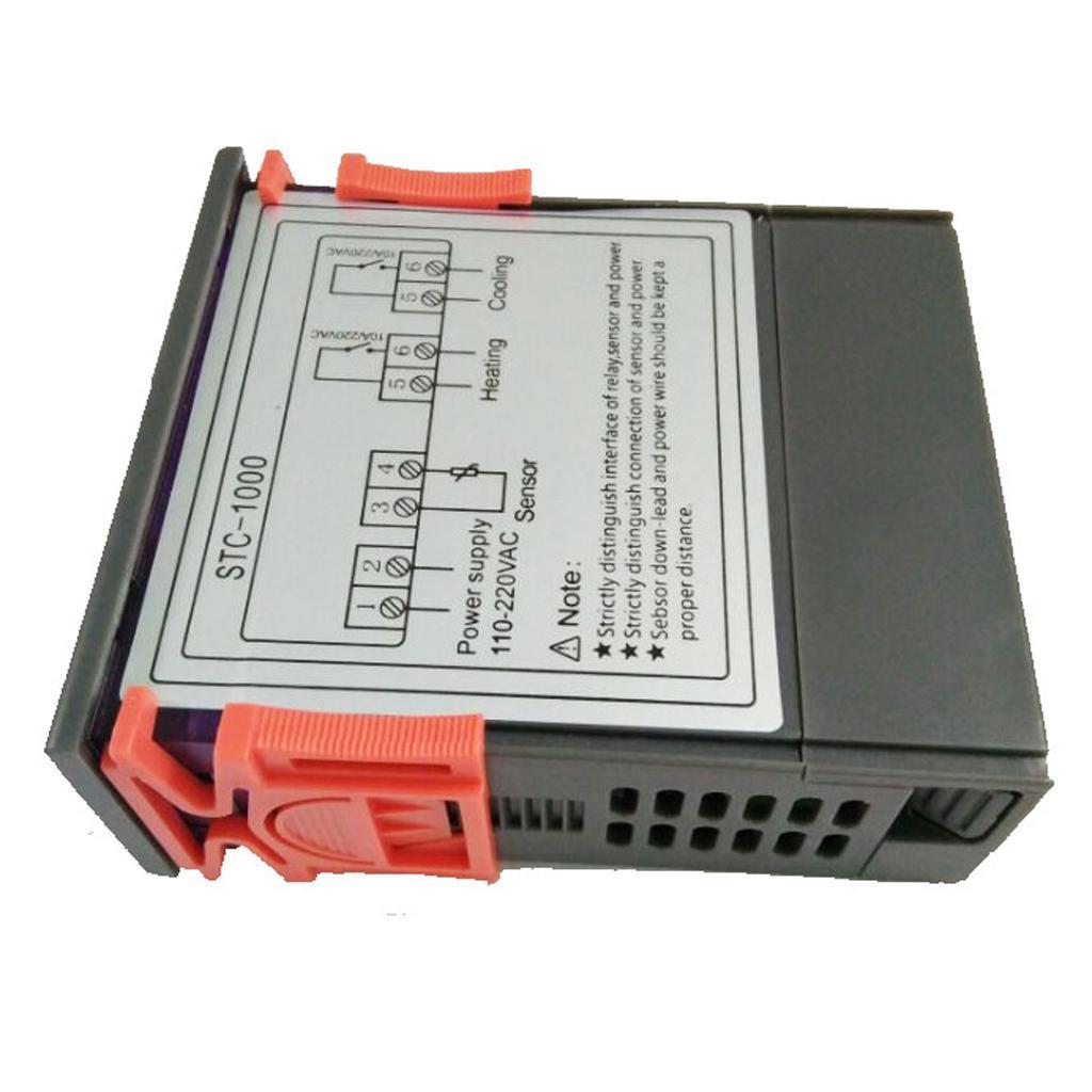 2x Dual Stage Digital Temperature Controller Fahrenheit Thermostat with Sensor for 3D Printer,Freezer,Fridge,Hatching