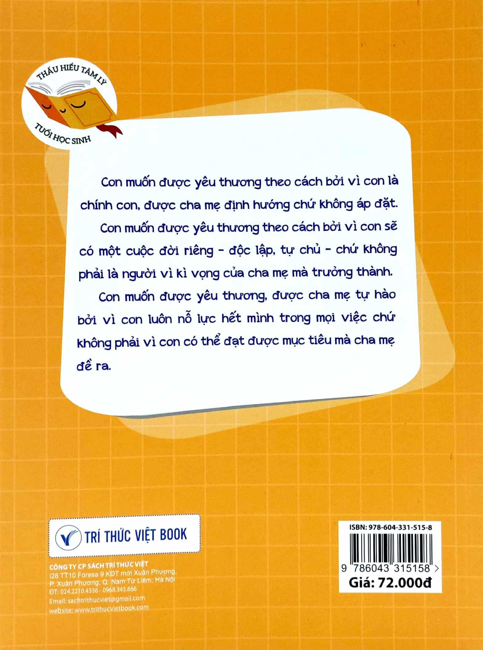 Thấu Hiểu Tâm Lý Tuổi Học Sinh - Hãy Yêu Con Theo Cách Khác Được Không?