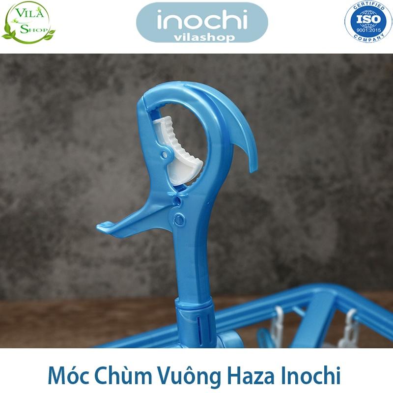 Móc Chùm Phơi Quần Áo, Móc Chùm Vuông Hazza, Móc Quần Áo Trẻ Em Nhựa Cao Cấp Inochi