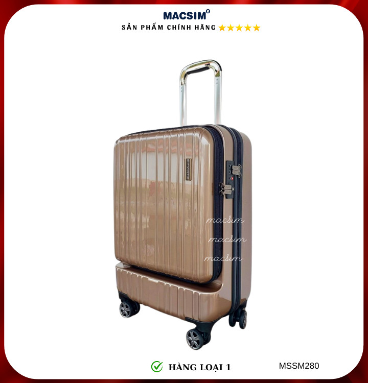 Vali cao cấp Macsim Smooire MSSM280 cỡ 20 inch màu gold hàng loại 1