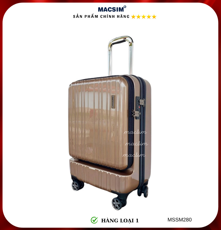 Vali cao cấp Macsim Smooire MSSM280 cỡ 20 inch màu xanh bóng, màu đỏ, màu vàng - Hàng loại 1