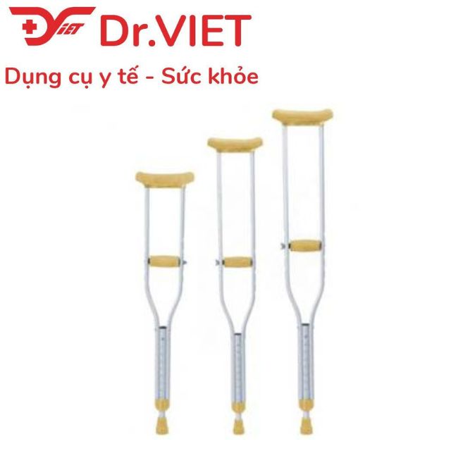 Nạng nách nhôm tròn Lucass C-925 bảo hành chính hãng 12 tháng
