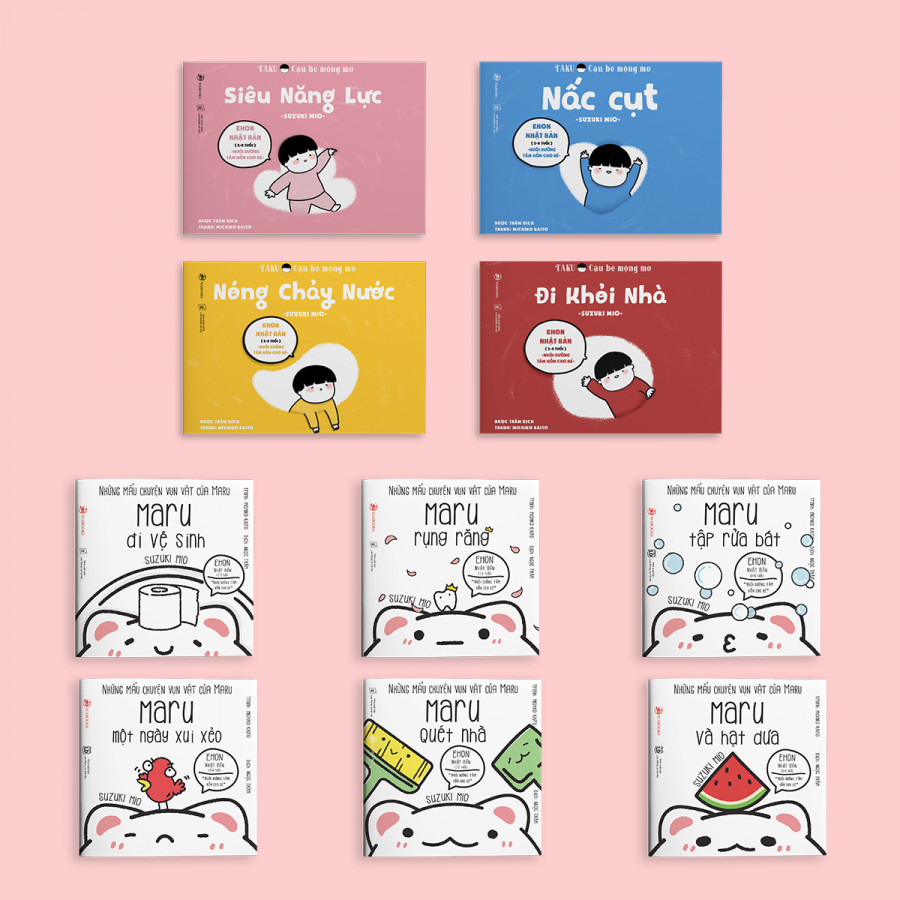 Combo 2 bộ Ehon Taku - Cậu bé mộng mơ và Maru - Ehon Nhật Bản cho bé 2-8 tuổi