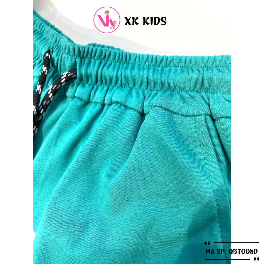 Quần đùi bé trai cotton cao cấp màu xanh XK KIDS QBT008D