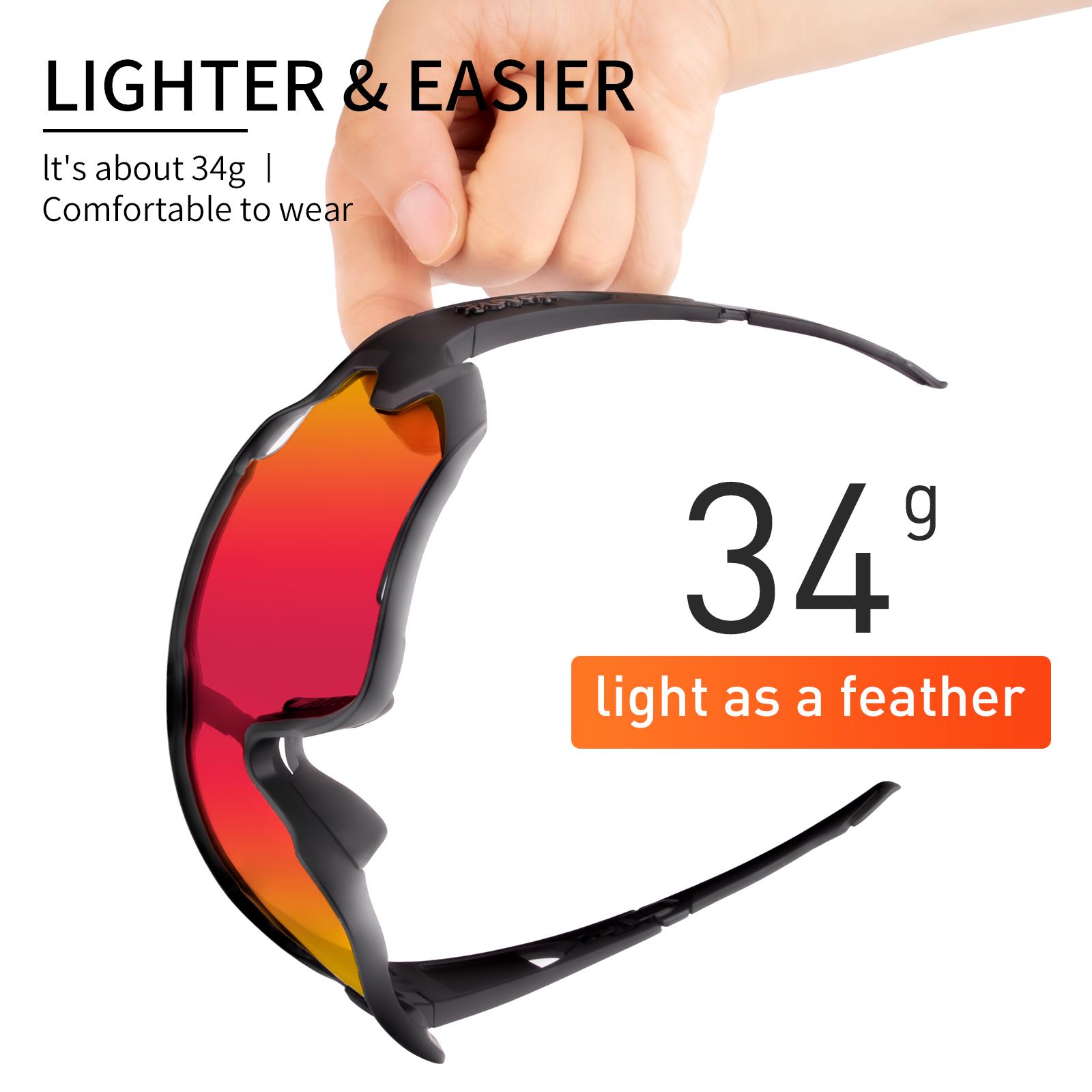 Kapvoe Cycling Kính râm nam nữ MTB Kính xe đạp UV400 Bảo vệ câu cá phân cực Kính bảo vệ xe đạp Thiết bị thể thao Color: KEBR-01 Lenses Color: 5 LENS